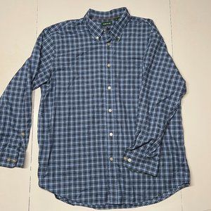 Orvis Men’s Size XL Multicolor Plaid Check Button Collar “Country Twill” Shirt